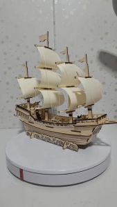 Đồ chơi lắp ráp gỗ 3D Mô hình Thuyền Thương gia Laser BZQ-045