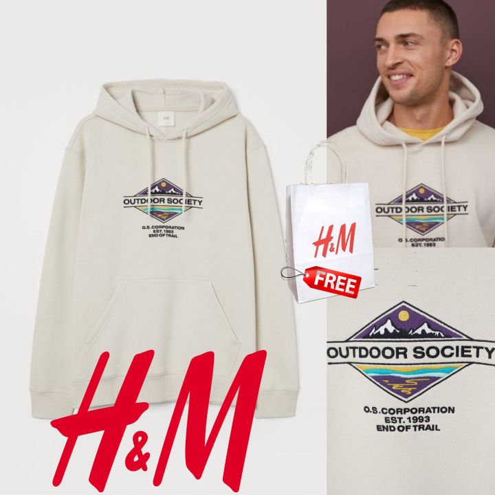 HOODIE H M OUTDOOR SOCIETY FREE PAPERBAG Lazada Indonesia