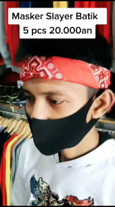 Slayer Bandana Motif Batik Slayer Saku Knatong Belakang Slayer Leher Bando Ikat Kepala Slayer Tangan