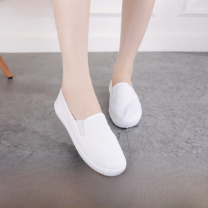 One-Word Brand Nurse Shoes Womens White Old Beijing Cloth Shoes Breathable Summer Deodorant Comfortable Soft Soled Flats White Shoes