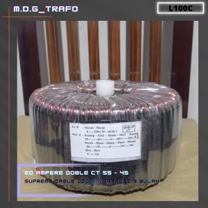 trafo toroid donat 20A Doble CT 55v - 45v murni