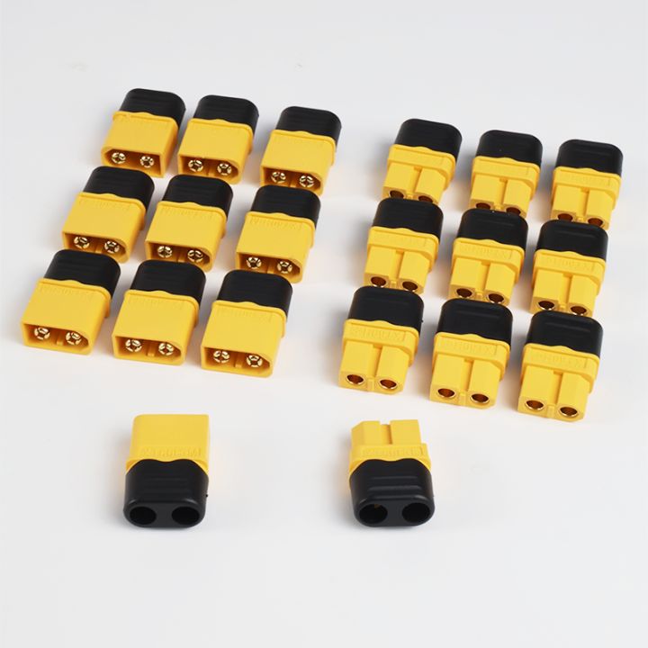 3 Pairs XT60BE-F Recessed Connectors + XT60H + Rubber Cap + Screws – Yellow
