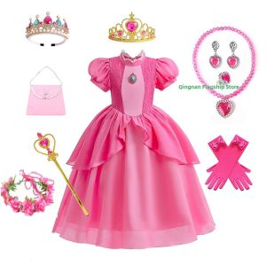 Peach Princess Peachy Dress with Puff Sleeves and Mesh
