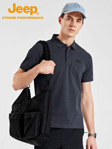 Jeep | Jeep Quick Dry Polo Shirt Mens Summer Casual Outdoor Sports Short Sleeve Turn-down Collar Breathable Anti-UV Polyester Fiber