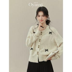 OUYANGXI | Áo Len Dệt Cổ Eo Đẹp
