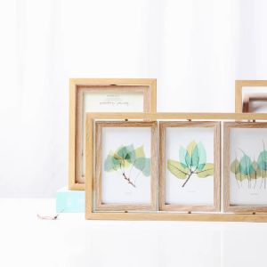 DIHUANTUO | Scandinavian Style Wooden Rotatable Double-sided Multi-photo Frame
