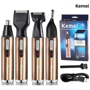 Kemei Tông Đơ Cắt Tóc Mũi Có Thể Sạc Lại Tất Cả Trong Một Bộ Dụng Cụ Chải Lông Bằng Thép Không Gỉ Dành Cho Nam Và Nữ Máy Cắt Tóc Lông Mày Trên Khuôn Mặt