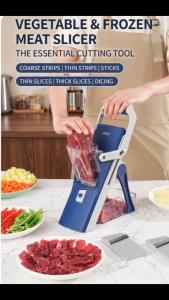 Multi-Functional Vegetable & Frozen Meat Cutter  Mandoline Slicer with 5 Blades Dicing Shredding