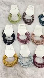 Gratis Ongkir - Ikat Rambut Wanita Elastis Motif Polos Isi 10 Pcs / Kuncir Rambut Elastis Anak-Anak