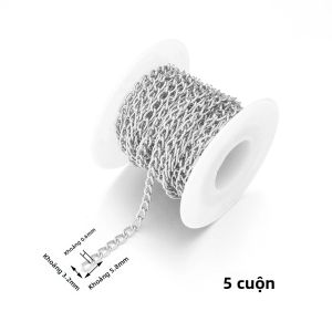 Chuỗi Nhôm Xoắn 2-5 Thước/cuộn Màu Vàng/bạc Nối Dài Dùng Làm Vòng Tay Vòng Cổ Tự Làm Phụ Kiện Làm Đồ Trang Sức