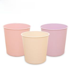 3-Pack Small Uncovered Plastic Trash Can for Kitchen Bathroom Home Use Creative Paper Basket Living Room Bedroom Garbage Bin