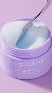 GLAD2GLOW Blueberry Repair Ceramide Moisturizer 30g | Blueberry Extract Ceramide Complex Skin Barrier Repair Sensitive Skin Hydrating Cream