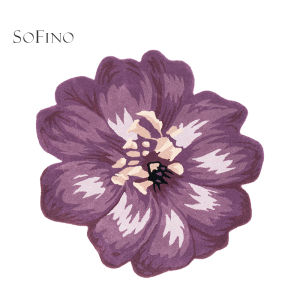 SoFINO | French Vintage Style Irregular Black Purple Floral Carpet