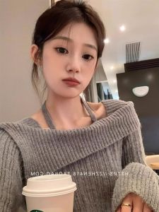 HUOLISI | Off-Shoulder Knit Innerwear Women Long Sleeve Top