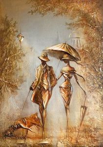 KAYOU | 5D Diy Diamond Painting "Romantic Elegant Couple Ladies" Square Diamond Embroidered Mosaic Cross Stitch Art Decoration Wall Gift