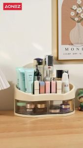 A0NEZ Rak Kosmetik Acrylic Putar 360 Derajat Transparan Tempat Make Up Organizer Kosmetik Desktop Umum Pengatur