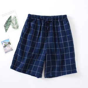 Summer Cotton Double Layer Gauze Shorts Mens Loose Home Pants Five-Quarter Short Pants plus Size Flattering Womens Style