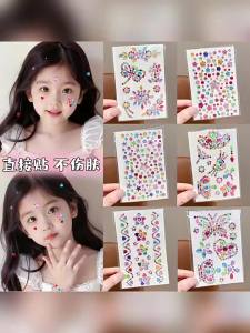 Nhãn Dán Tự Dính Màu Ngọt 3D Kim Cương Cho Mặt