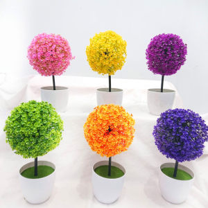 Unico PBP03 Tanaman Hias Pot Bunga Plastik Artificial Flower Vas Bunga Bonsai Bulat Ornamen Hiasan Dekorasi Ruangan Rumah Outdoor Indoor Buatan COD