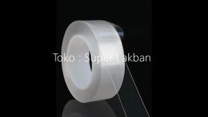 Double Tape Nano Bening Clear Transparan Pollak 3 meter x 3cm Lem Super Kuat Aman Tanpa Bekas