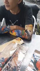 Manset Tangan Tato Arm Sleeve Tatoo Tangan Pria Motor Lengan Motif Random