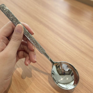 Elegant Long-Handled 304 Stainless Steel Ice Spoon Dining Spoon Mixing Spoon Boss Self-Kept Model Household Dining Utensils