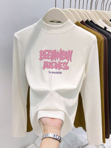 เสื้อยืดคอกลมแขนยาวสำหรับผู้หญิง ทรงเข้ารูป สไตล์เกาหลี แฟชั่นฤดูหนาว ปกโปโล ผ้าโพลีเอสเตอร์ สีเทา