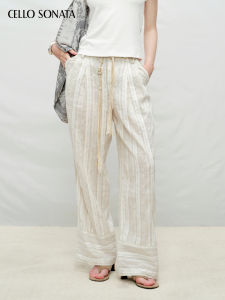 Cello Sonata | Summer Capsule Collection Stripe Linen Pants