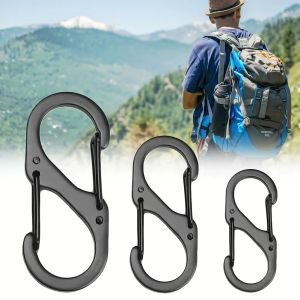 5/10Pcs Aluminum Alloy S-Shaped Camping Mountaineering Buckle Multifunctional Outdoor Sports Kettle Backpack Keychain