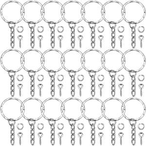 【From Manila】10Pcs Polished Keyring Keychain Split Ring Short Chain Key Rings DIY Jewelry Pendant Supplies