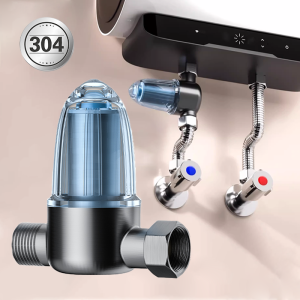 Shower Water Filter Stainless Steel High Pressure PreFilter Water Heater Purifier for Showers Sinks Spin Down Sediment Filter
