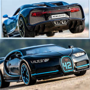 LEO 1:32 Bugatti Chiron sound & light function diecast Alloy car model toys for boys toys car for kids educational toys