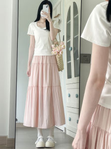 YIFANSHI | Chân Váy Midi A-Line Cao Waist Thon Gọn Elegance Sweet