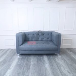 WIGO Sofa Minimalis Ottoman 2 Seater Fabric Stainless