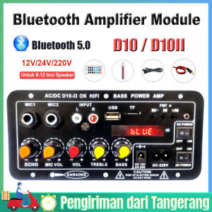 D10 Ⅱ 900W Amplifier Board Tampilan Digital Power Amplifier Board Untuk 8-12 Inci Speaker AC 220V-DC 12V-24V Bluetooth 5.0 Karaoke Audio Bluetooth USB FM Radio Player Subwoofer