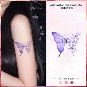 Half Butterfly Half Flower Arm Tattoo Sticker Female Waterproof and Durable Ins Fancy Painted Tattoo Sticker Scar Cover up Clavicle