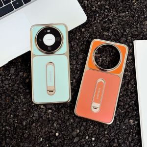 Applicable to Xiaomi 17PROMAX mobile phone case Phnom Penh one-word rotating bracket Xiaomi 17 electroplated PC anti-drop protective case h2607069