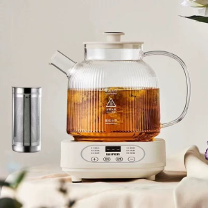 All Glass Health Tea Pot One Piece Slow Cooker 2025 New Constant Temperature Hot Water Kettle Multi Function Tea Cooking