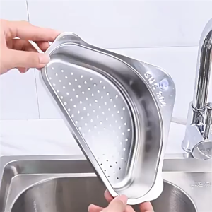 Triangle Sink Drain Rack Stainless Steel Kitchen Hanging Strainer Food Scrap Filter Leftover Catcher Alat Dapur