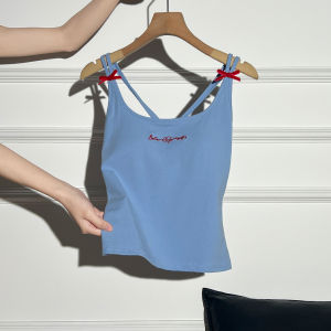 AUDISTY | Áo Tank Top Đệm Dày Có Nơ Xinh Xắn Dây Chéo Sau Lưng