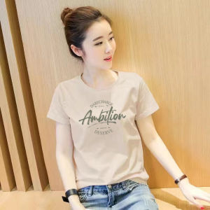 Summer New Style Womens Loose Casual Cotton T-shirt Short Sleeve Printed Top Fashionable Brand Pure Cotton Comfortable Shirt