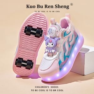 KUOBURENSHENG | Breathable Cartoon Charging Light Up Roller Skates