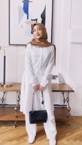 BAJU BLUS RAYON RAUNAPRIDE TUNIK POLOS RTC 24 WHITE