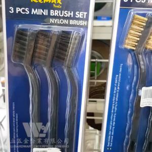 REMAX 3pcs Mini Wire Brush Set - Steel Brass Nylon Brush/ Metal Rust & Dirt Cleaning tool / Bush Cleaner