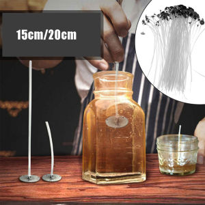 100Pcs 15/20cm Sumbu Lilin Bahan Katun Candle Wicks Waxed Cotton Sumbu Lilin Tebal