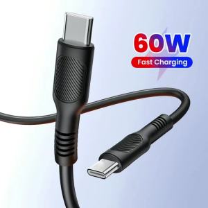 Cáp USB C Sang Type C Silicon 1M PD60W Siêu Tốc Sạc Nhanh Hai Cổng Dành Cho iPhone 15/16/17 Samsung Máy Tính Bảng Điện Thoại Di Động