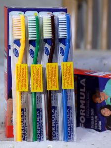 White Formula German Made Medium Bristle Toothbrush Family Pack 6 Colors 12 Pieces Oral Care Tool for Adults Teeth Cleaning