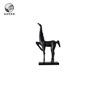 New Chinese Style Black Gold Bronze Imitation Sculpture Abstract Horse Statue Office Hotel Entrance Sales Office Soft Decoration Accessories