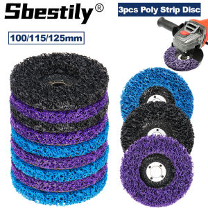3pcs 100/115/125mm Coral Disc Poly Strip Disc Abrasive Wheel  Polishing Strip Disc Paint Rust Remover Clean For Angle Grinder
