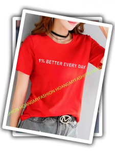 Áo Thun Nữ chất vải cotton 100%Form vừa dáng suông vải cotton 4 chiều mềm mịn